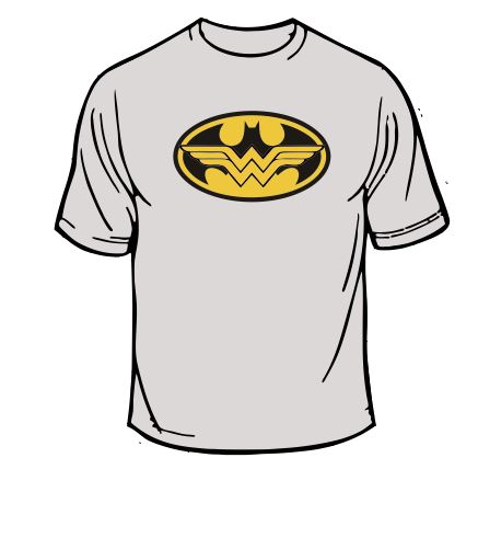 Batman Wonder Woman Logo T-Shirt Custom Creations 