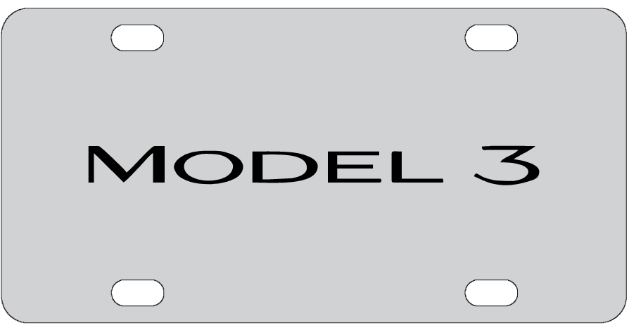 Tesla Model 3 License Plate